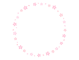 桜の丸いフレーム2|ピンク