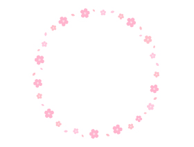 桜の丸いフレーム|ピンク