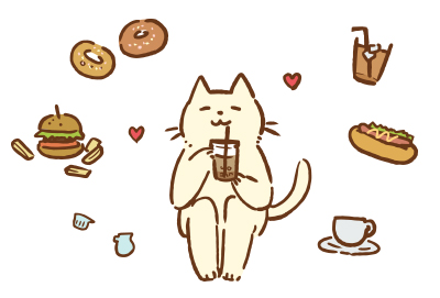 カフェメニューと猫