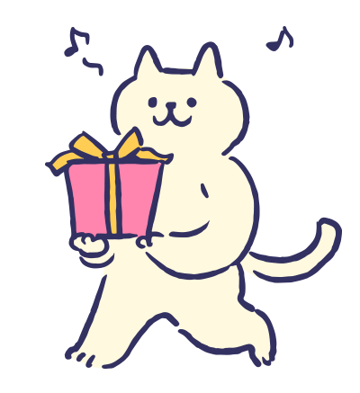 擬人化｜プレゼントを運ぶ猫