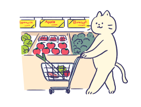 擬人化 | 買い物をする猫