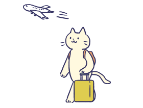 擬人化 | 旅行に行く猫