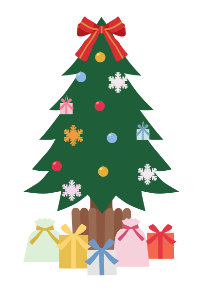 クリスマスツリー ガーリー素材 ふんわり可愛い無料イラスト素材 ふんわり可愛い無料イラスト素材