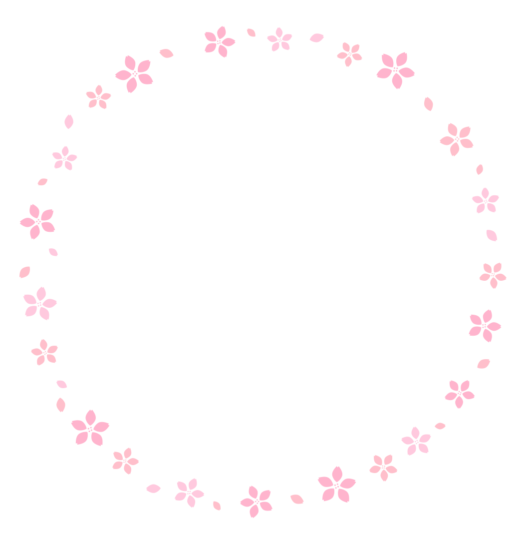 桜の丸いフレーム2 ピンク ガーリー素材 ふんわり可愛い無料イラスト素材 ふんわり可愛い無料イラスト素材