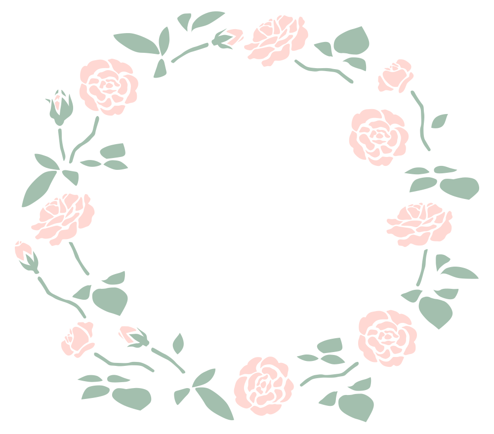バラの飾り枠 ガーリー素材