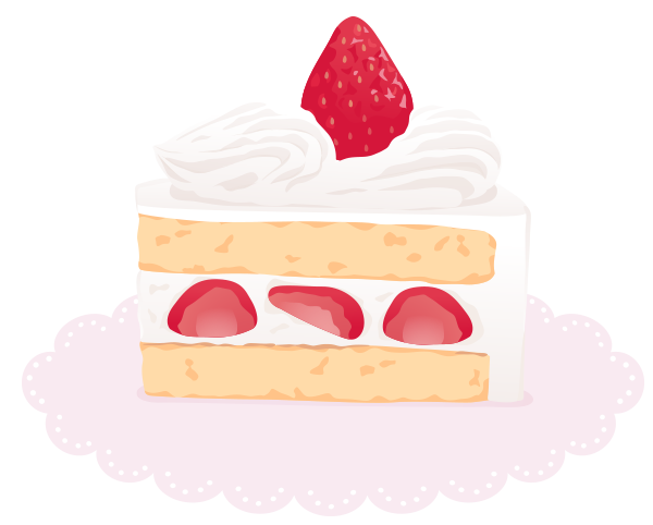 苺のショートケーキ ガーリー素材 ふんわり可愛い無料イラスト素材 ふんわり可愛い無料イラスト素材